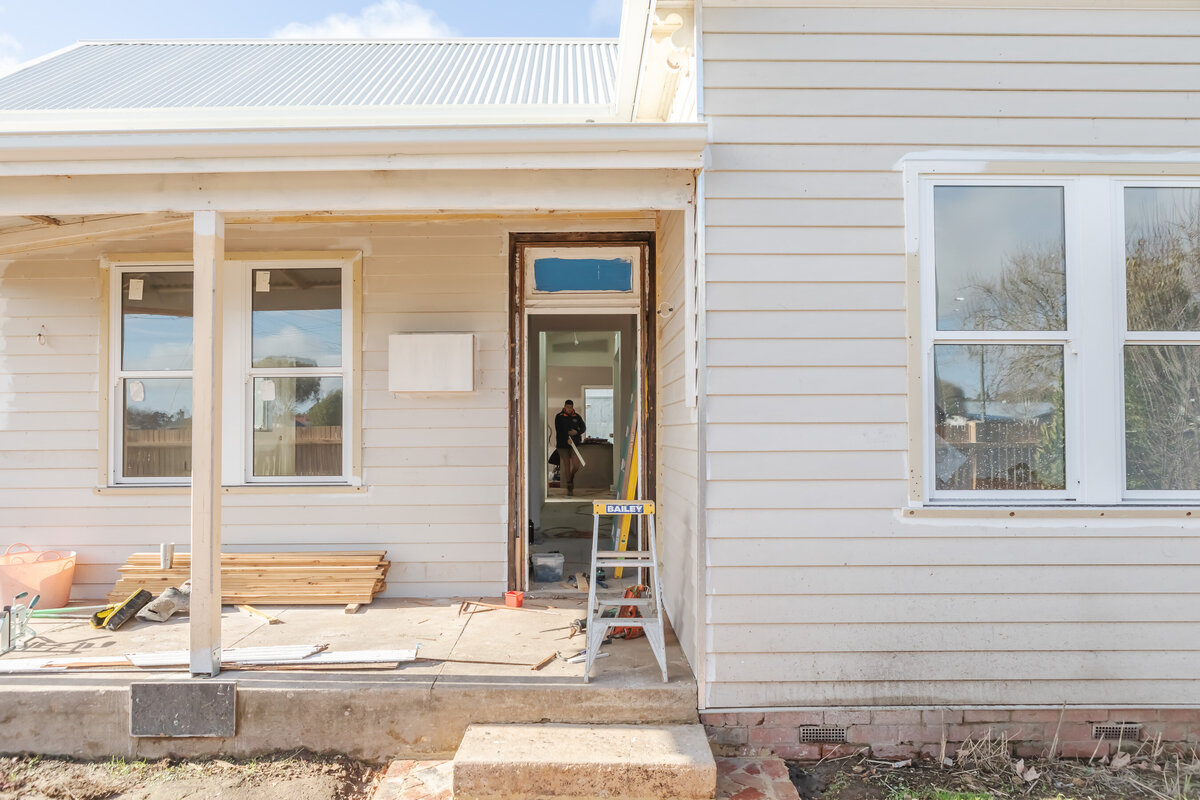 Progress shot of the exterior of a custom build by WBK Building. 