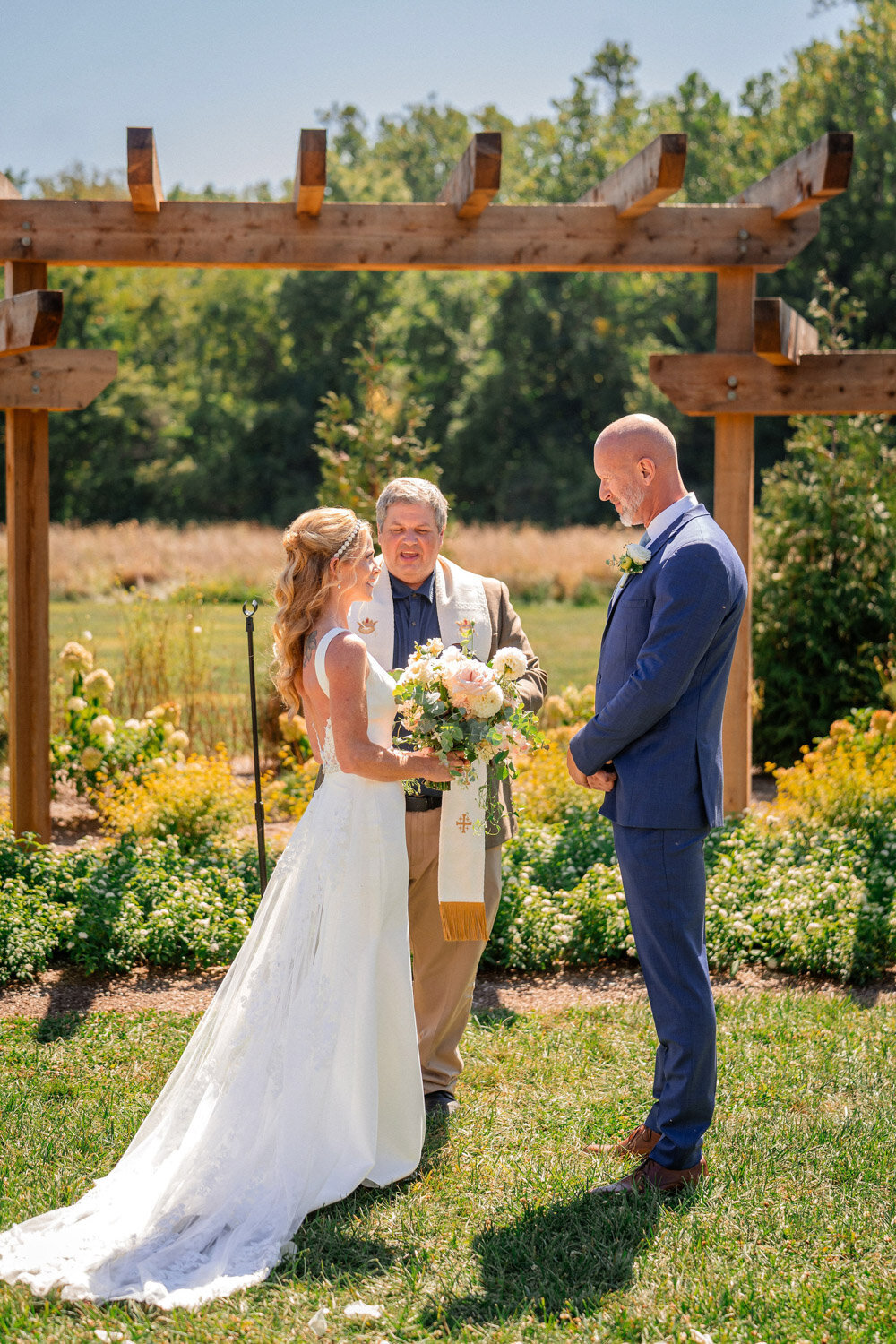Outdoor wedding ceremony at Montgomery Creek Ranch