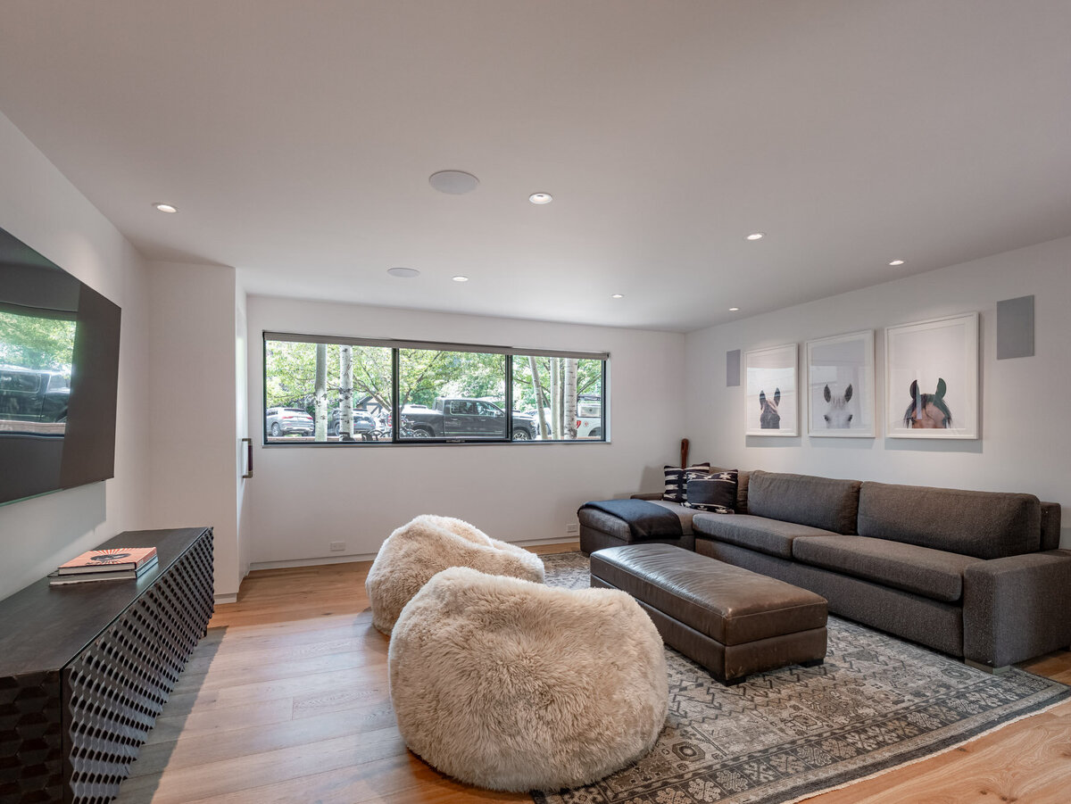 Exterior and interior views of the luxury home at 624 E Hopkins Avenue in Aspen Core, Colorado.