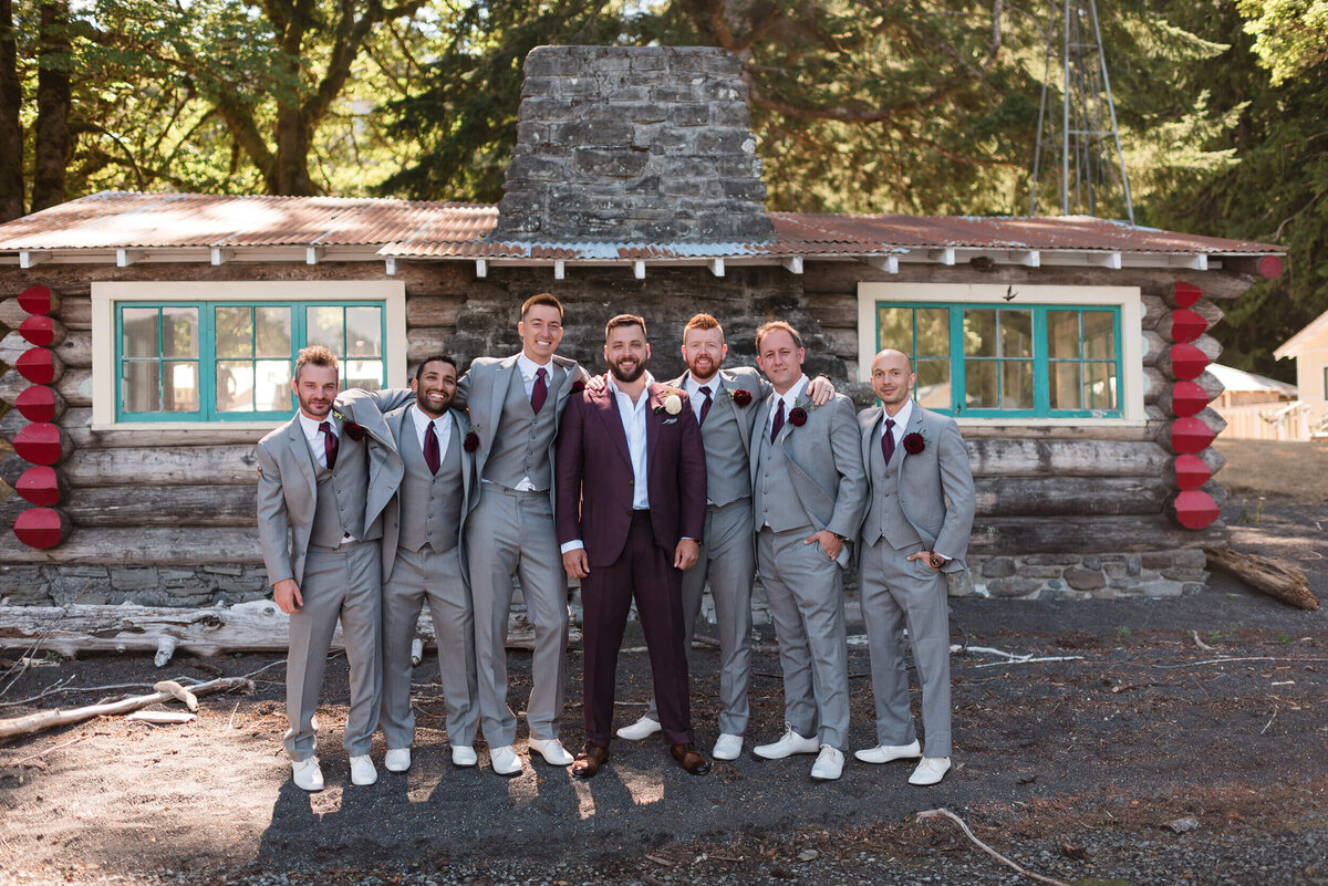 Groomsmen at Nature Bridge Wedding Reception