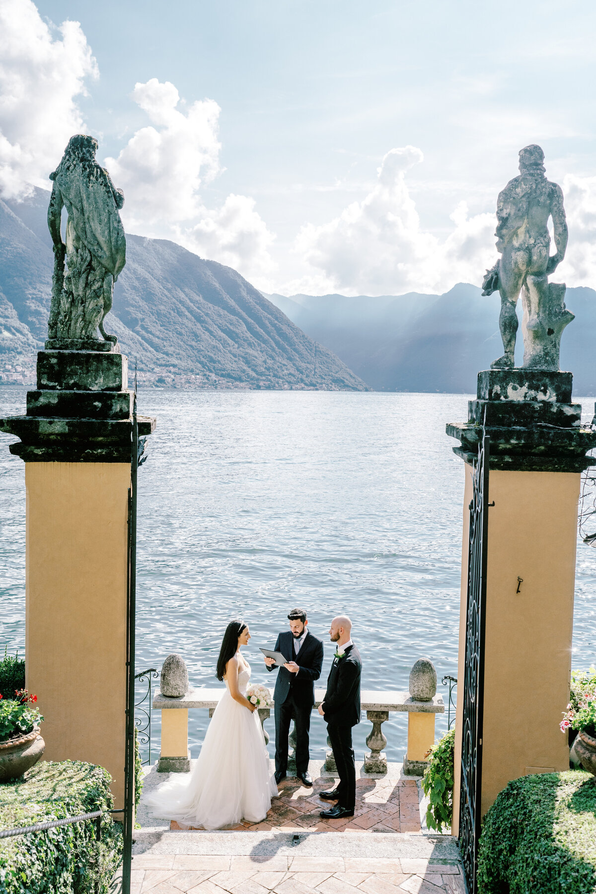 Film photograph of an elopement at Villa Cassinella on Lake Como Italy