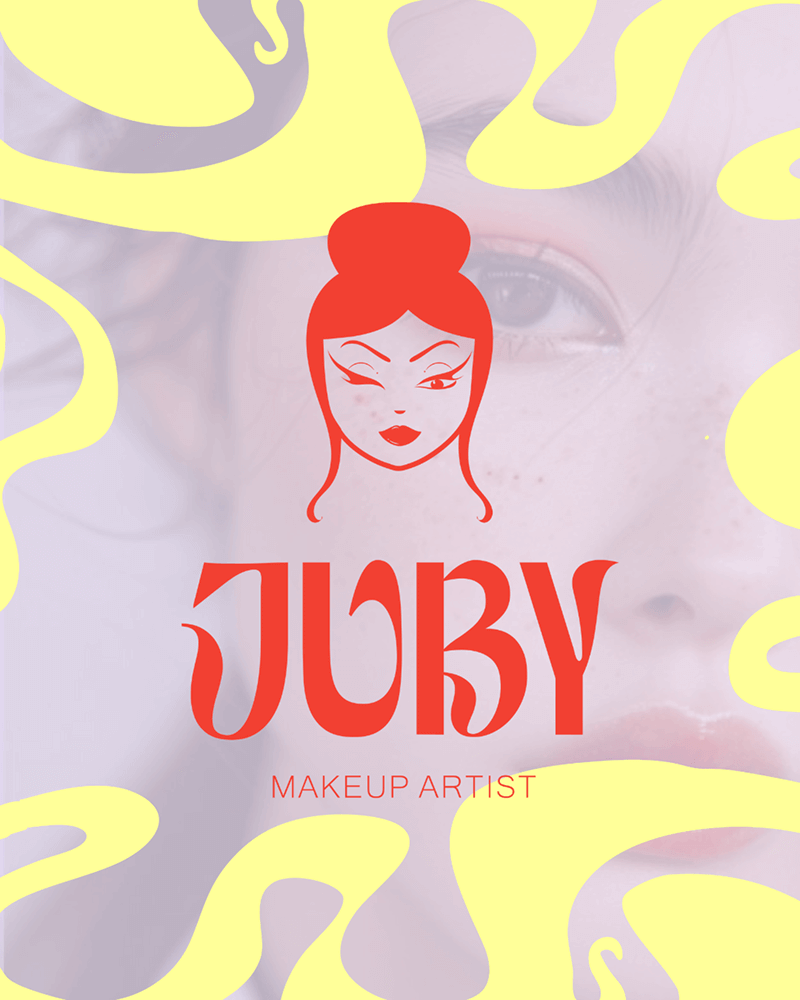 Maquette créée par Fenicia Studio pour l'identité visuelle d'une maquilleuse professionnelle. Elle représente le logo aux couleurs du branding.