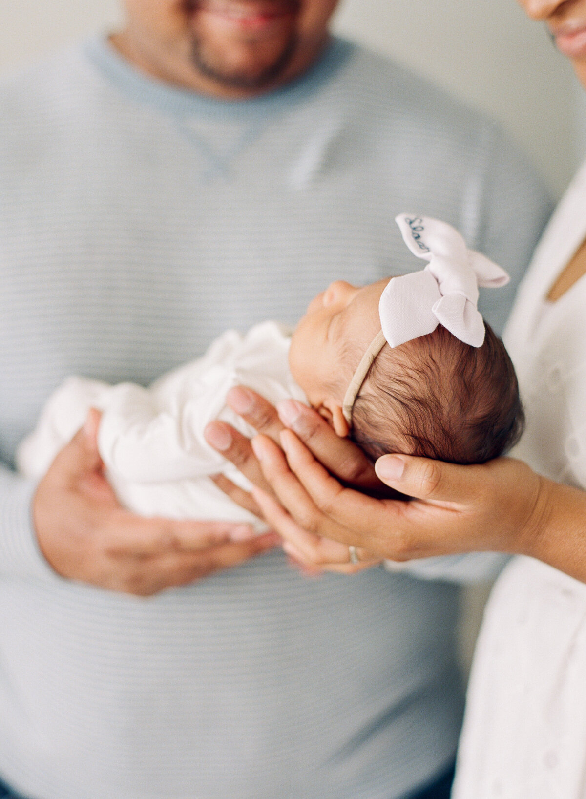 Close up of baby hair. Image by Raleigh newborn photographer A.J. Dunlap Photography.