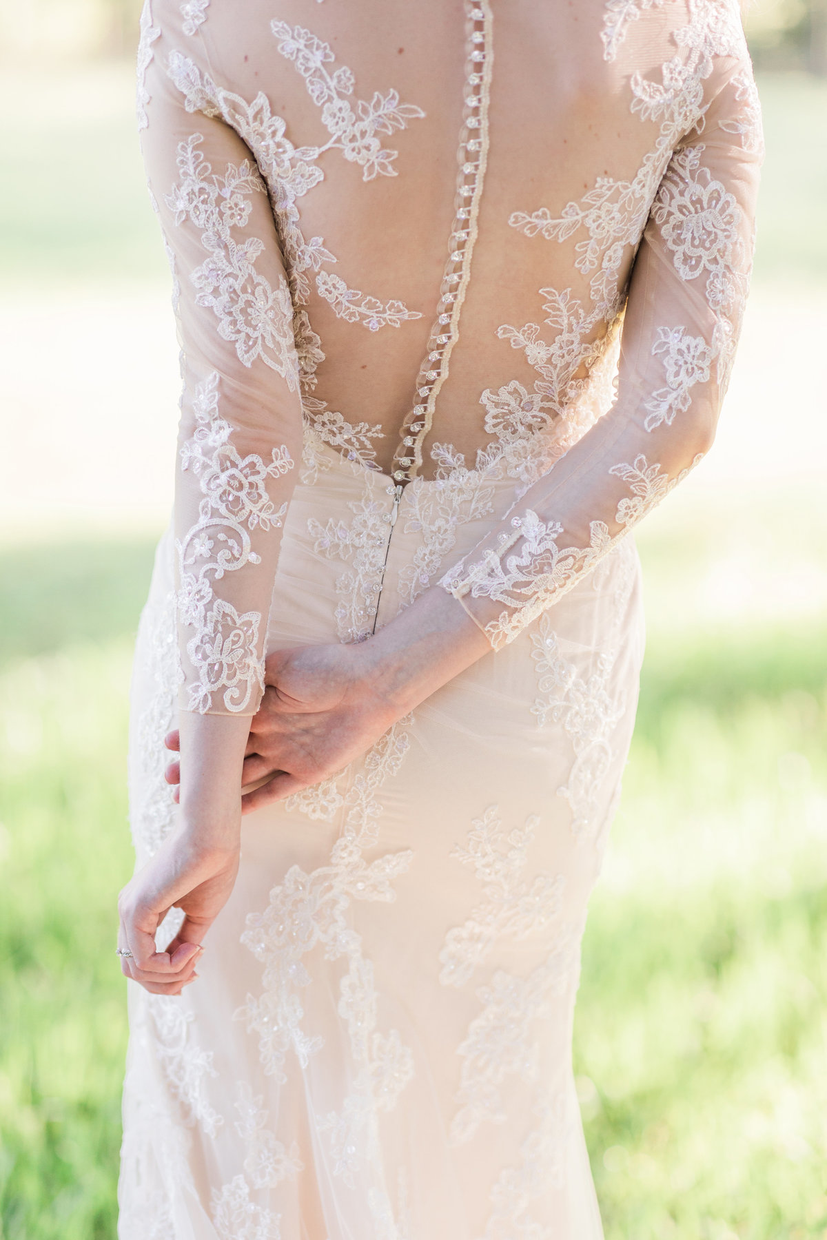 Details of a wedding dress in Houston, Texas