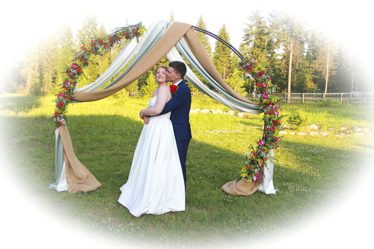 Bride and Groom in Meadow