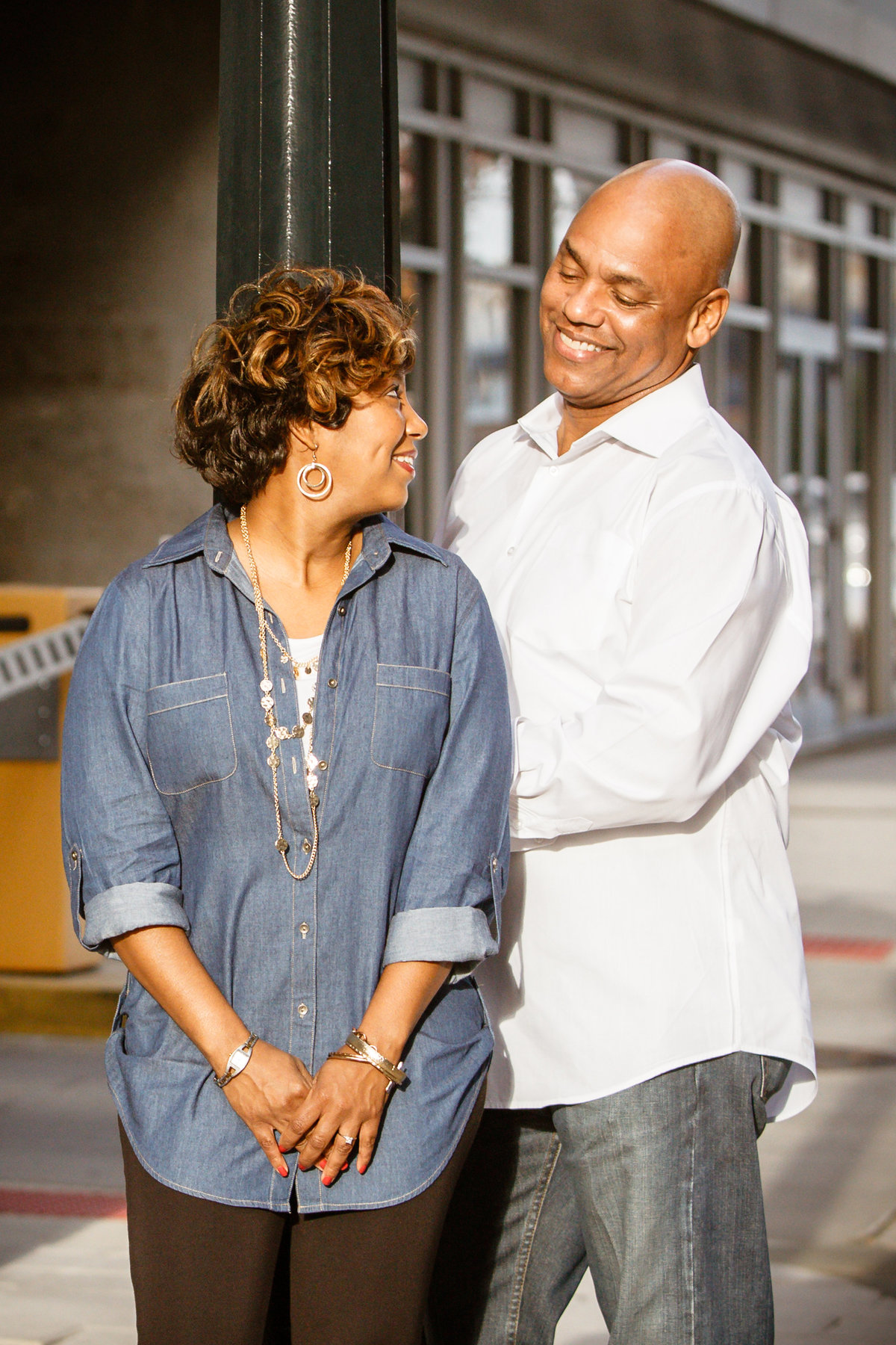 Engagement session with Paula and Derek in downtown Mobile, Alabama.