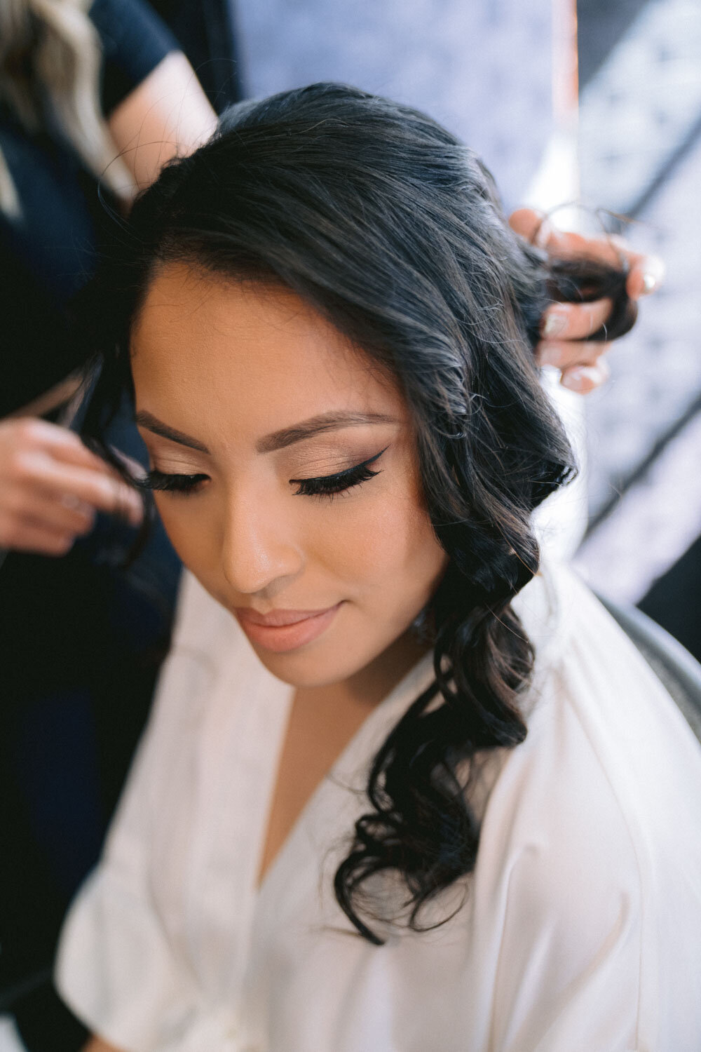 Beautiful bride preparing for her wedding