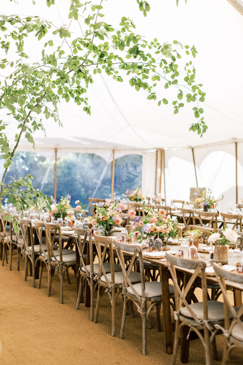 Pole tent marquee flowers