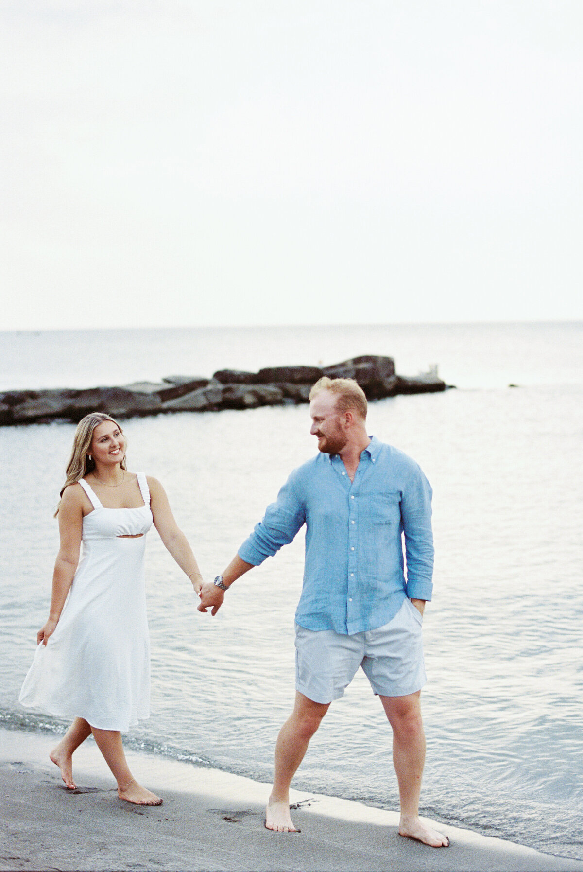 Carla and Will Edgewater Beach Engagement Session on Film-10