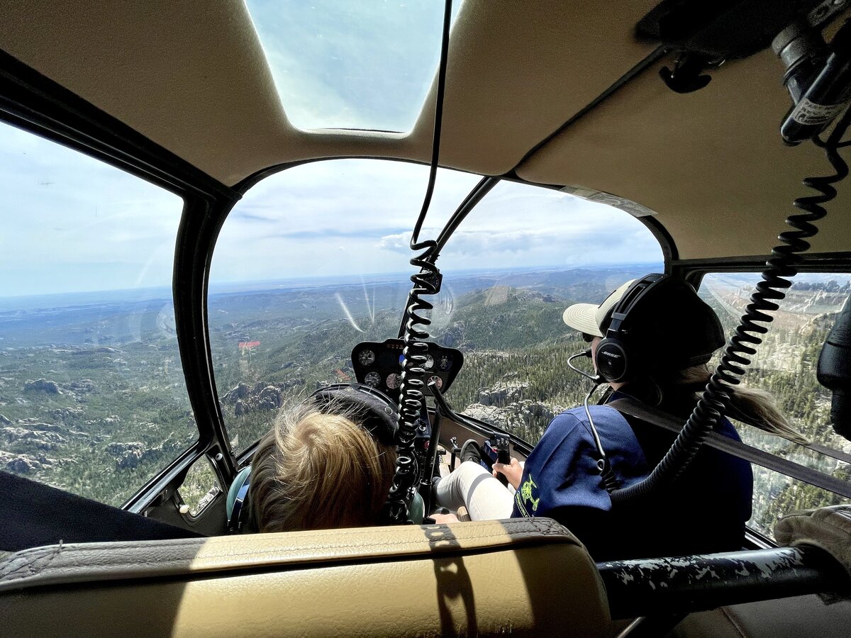 Helicopter ride over  Mt. Rushmore