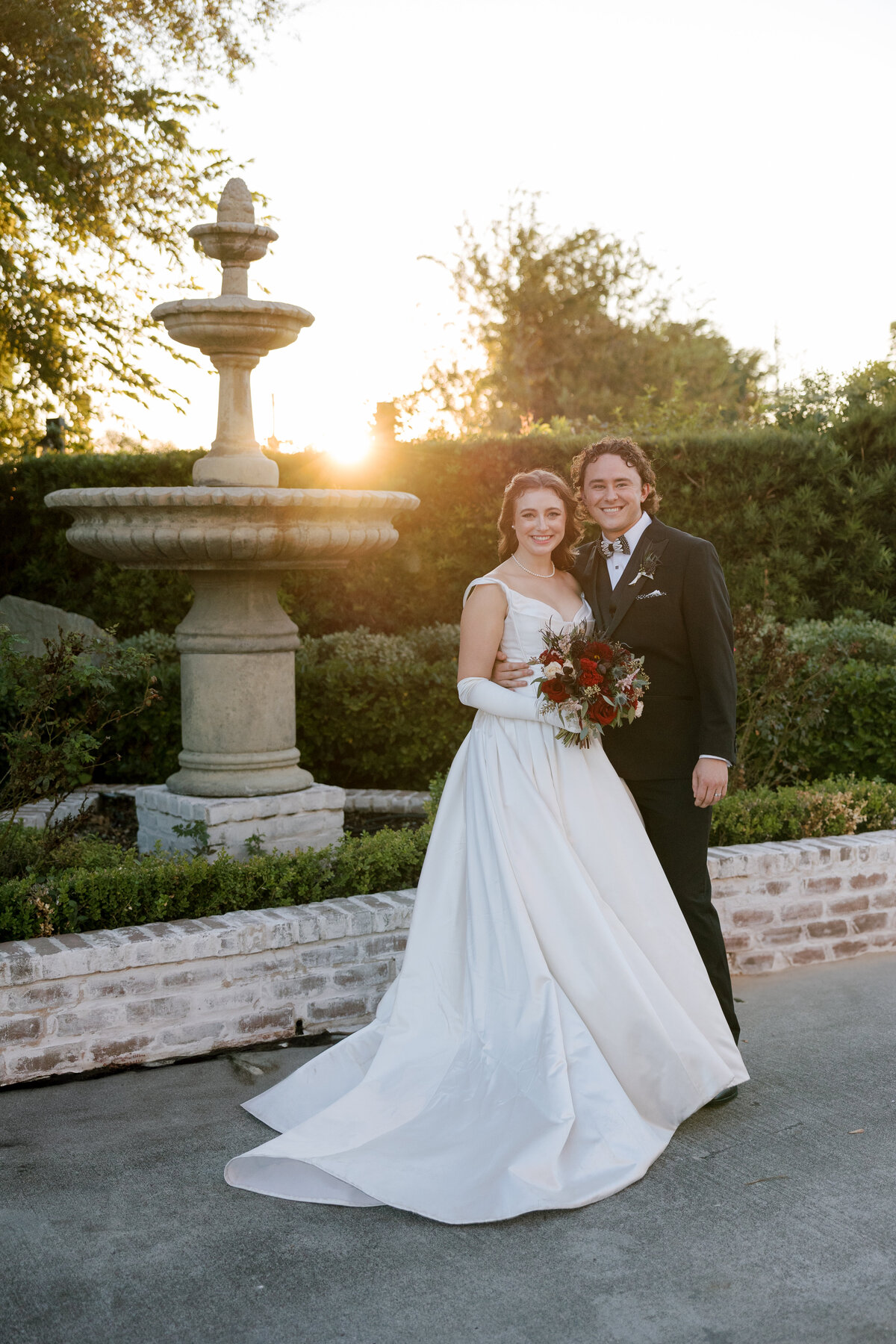A photo of the bride and groom during the couple portrait session at the Astorian wedding in Houston.