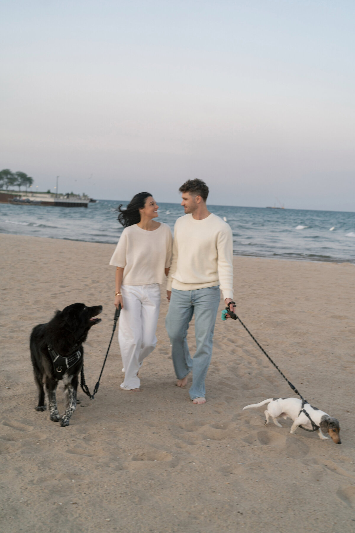 Aspen-Avenue-Chicago-Wedding-Photographer-Engagement-Session-Northwestern-University-Evanston-Prada-Puppy-Editorial-Candid-Stylist-Beach-65