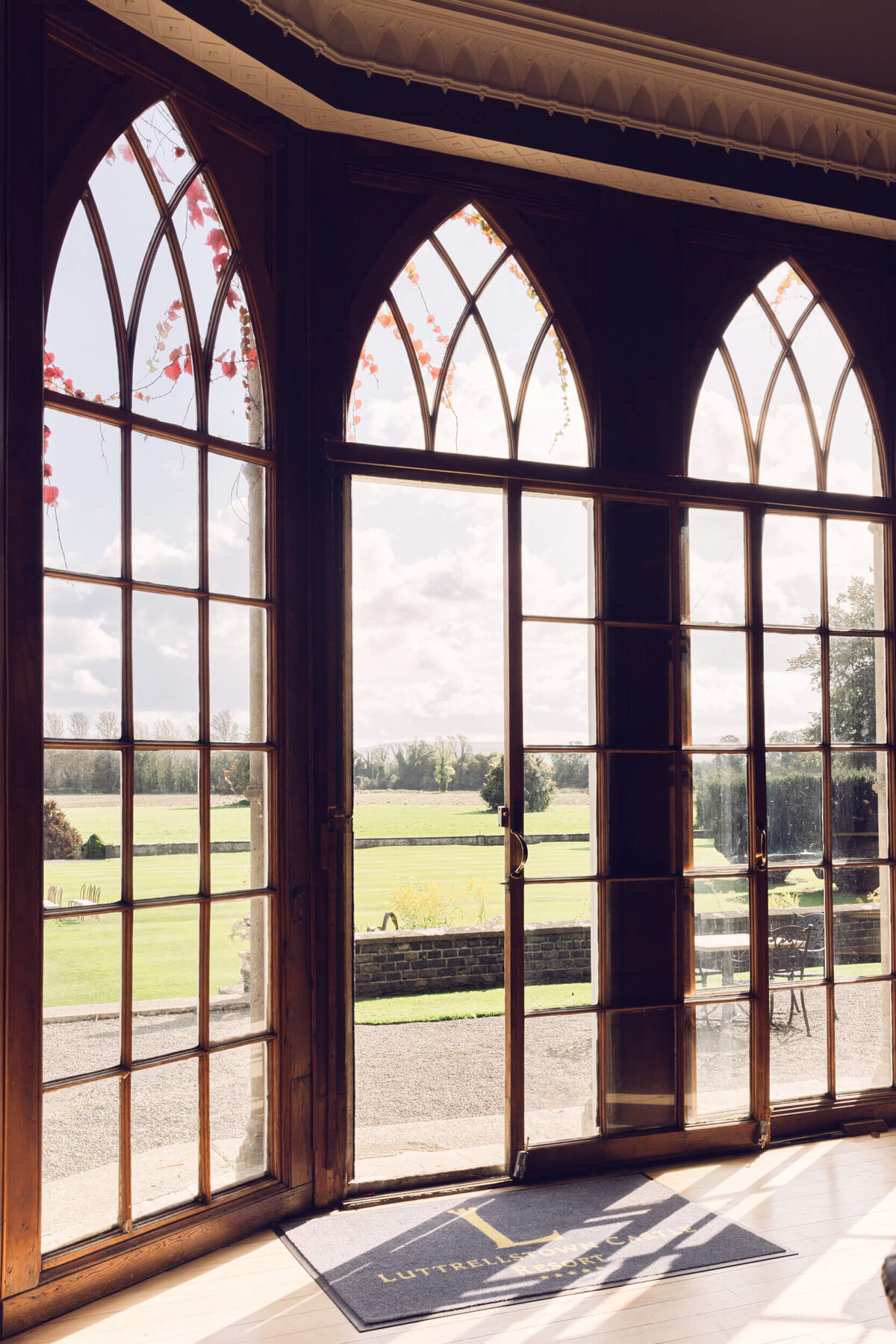 A wedding engagement photo shoot at Luttrellstown castle in Dublin Ireland