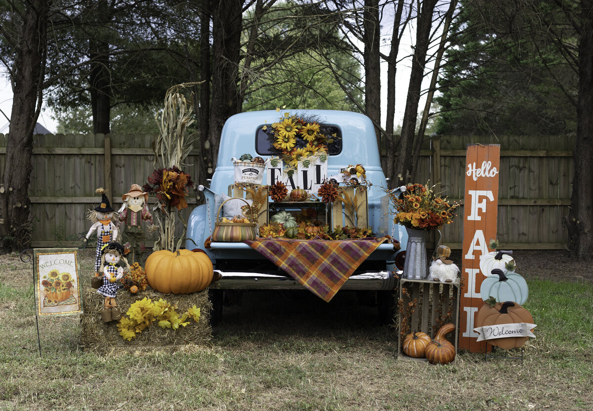 1951 Chevy Truck decorated for Fall Mini Sessions in 2024