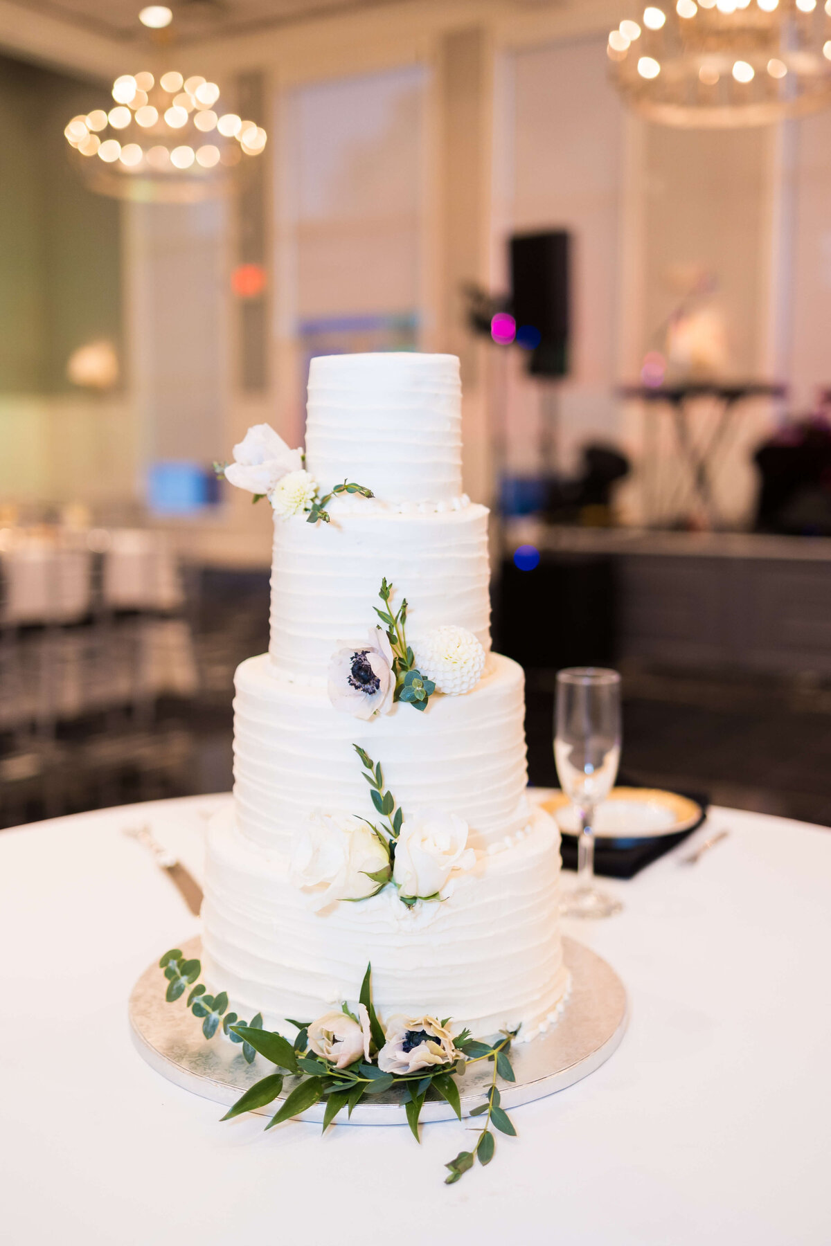 4 tiered wedding cake at The Carrick House Wedding venue in Lexington, KY