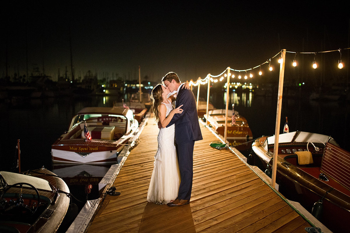Bali Hai wedding photos couple on dock at night