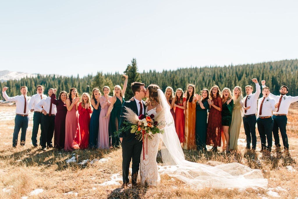 Vail wedding party mismatch dresses