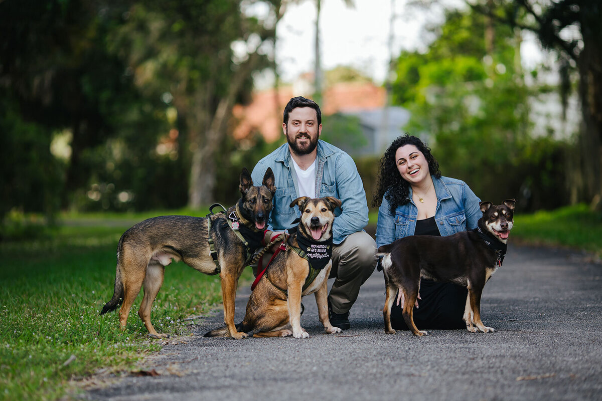 Couple-with-Their-Rescue-Dogs-Davie-Florida-Engagement-Session