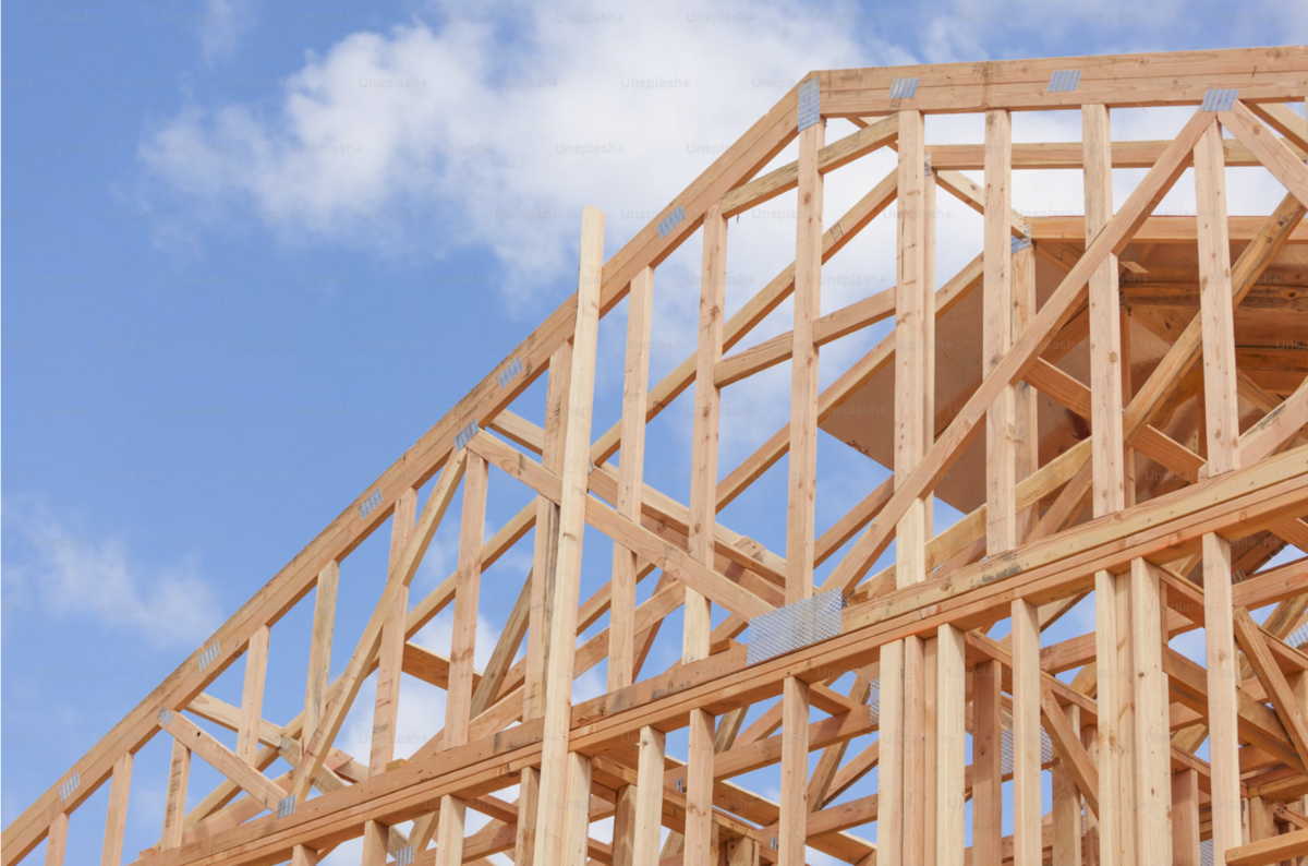 wooden beams and trusses