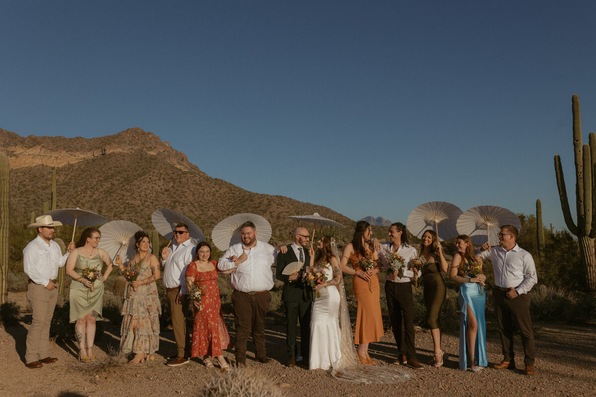 Bridal Party In the Desert of Arizona 