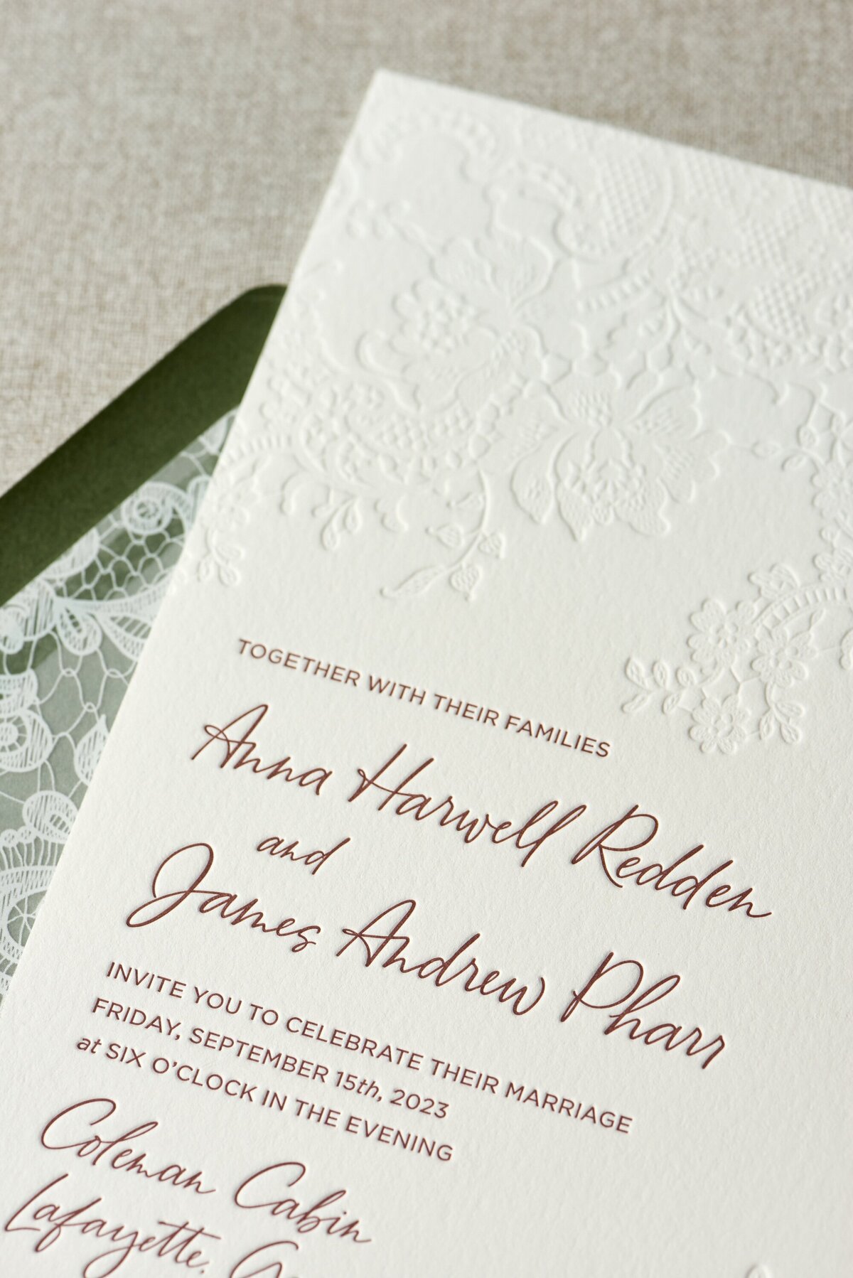LowcountryPaperCo_Jim&Anna_WeddingInvitation_2ColorLetterpress
