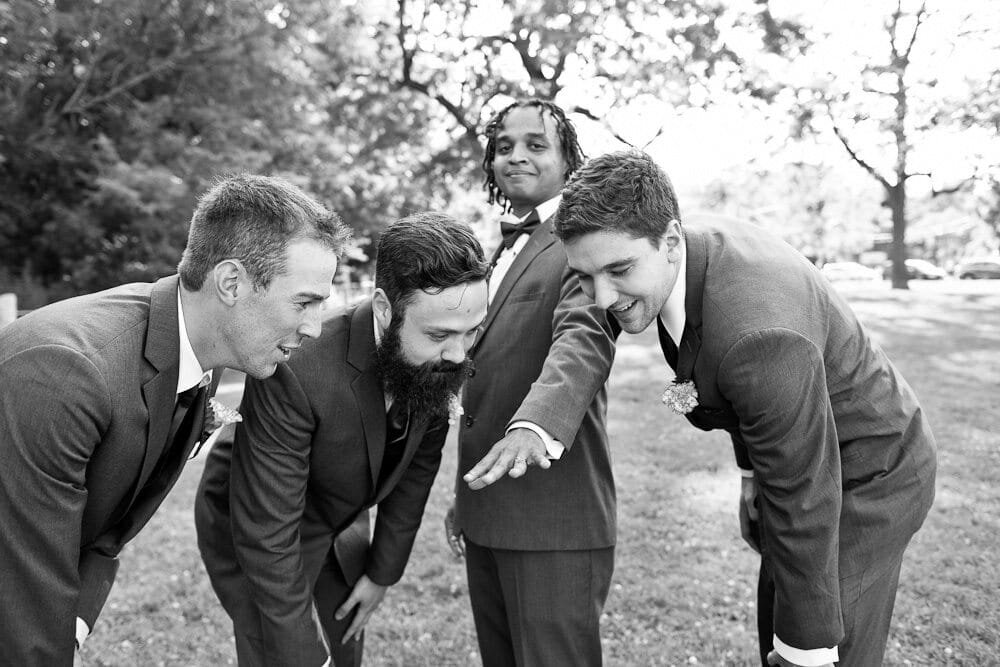 Groom and Groomsmen in Posing Formation