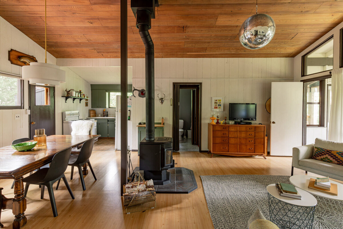 Interior Photography of mid century cabin in Manitoba