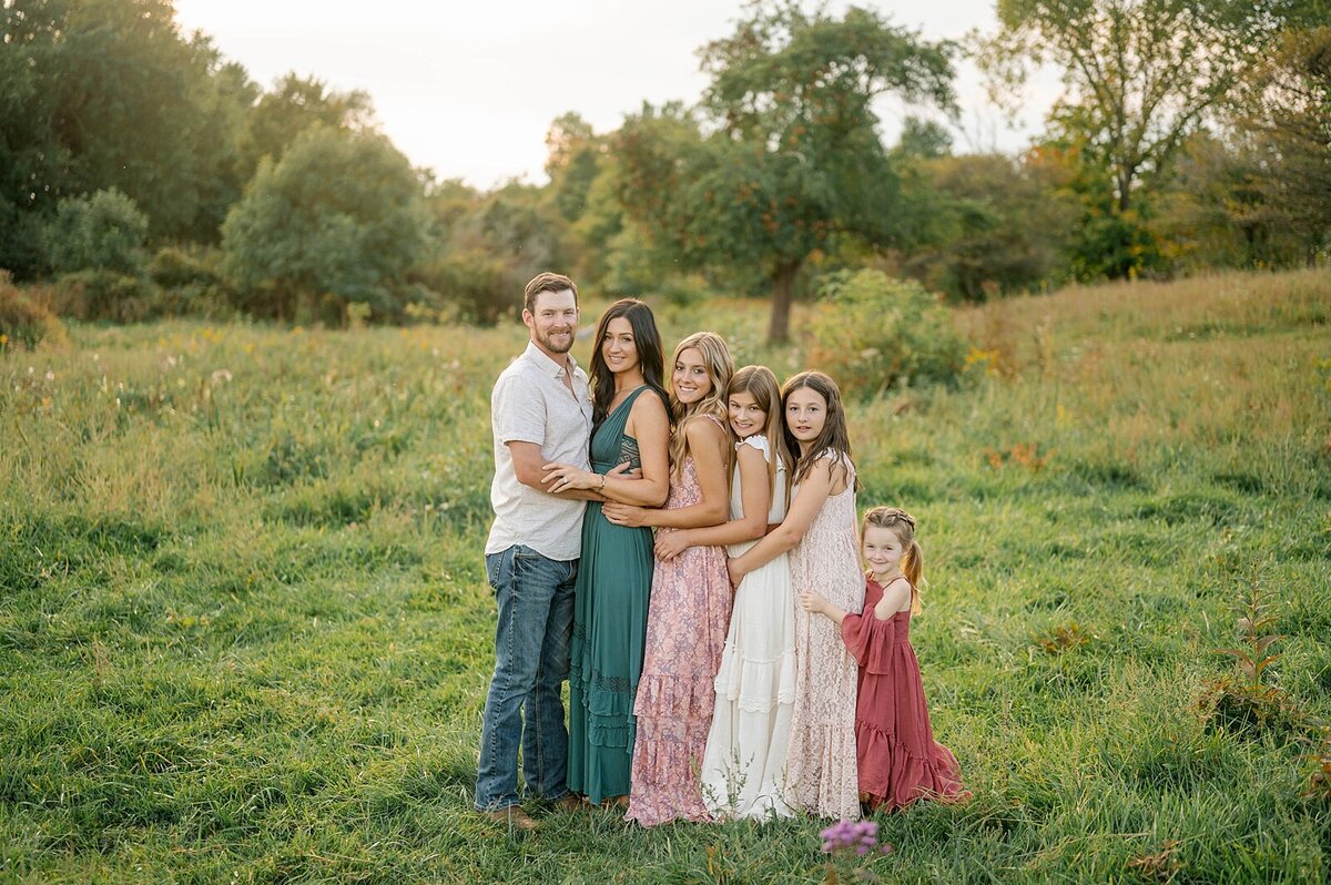 Dreamy sunset farm family portraits in Ohio