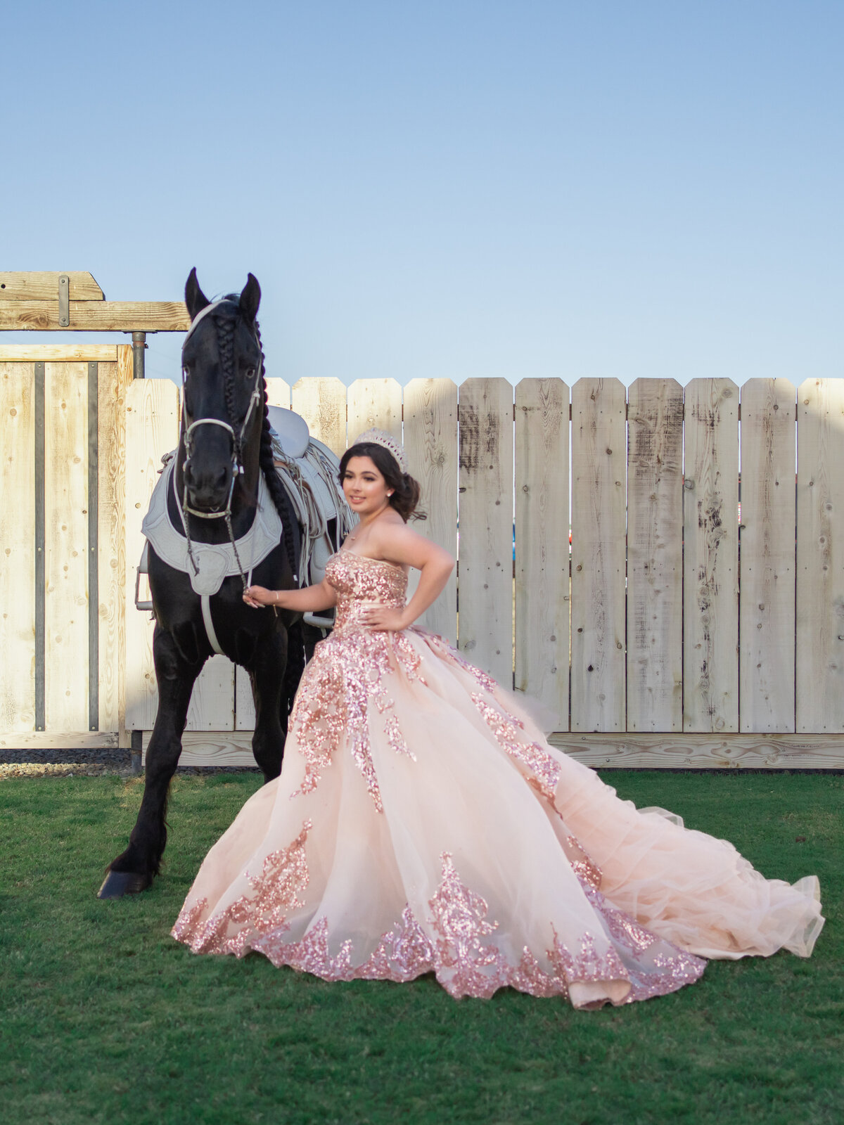 Quinceanera portrait with horse