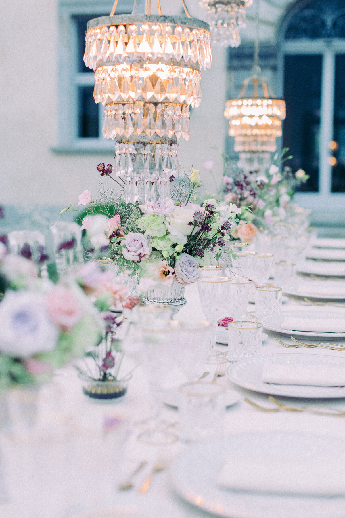 Details of a wedding dining table