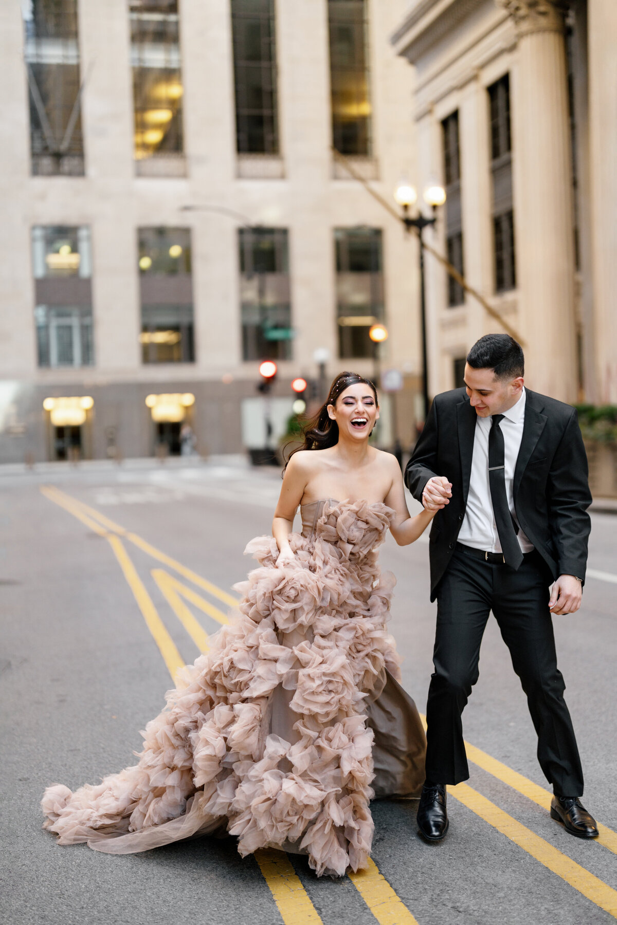 Aspen-Avenue-Chicago-Wedding-Photographer-Rookery-Engagement-Session-Histoircal-Stairs-Moody-Dramatic-Magazine-Unique-Gown-Stemming-From-Love-Emily-Rae-Bridal-Hair-FAV-75