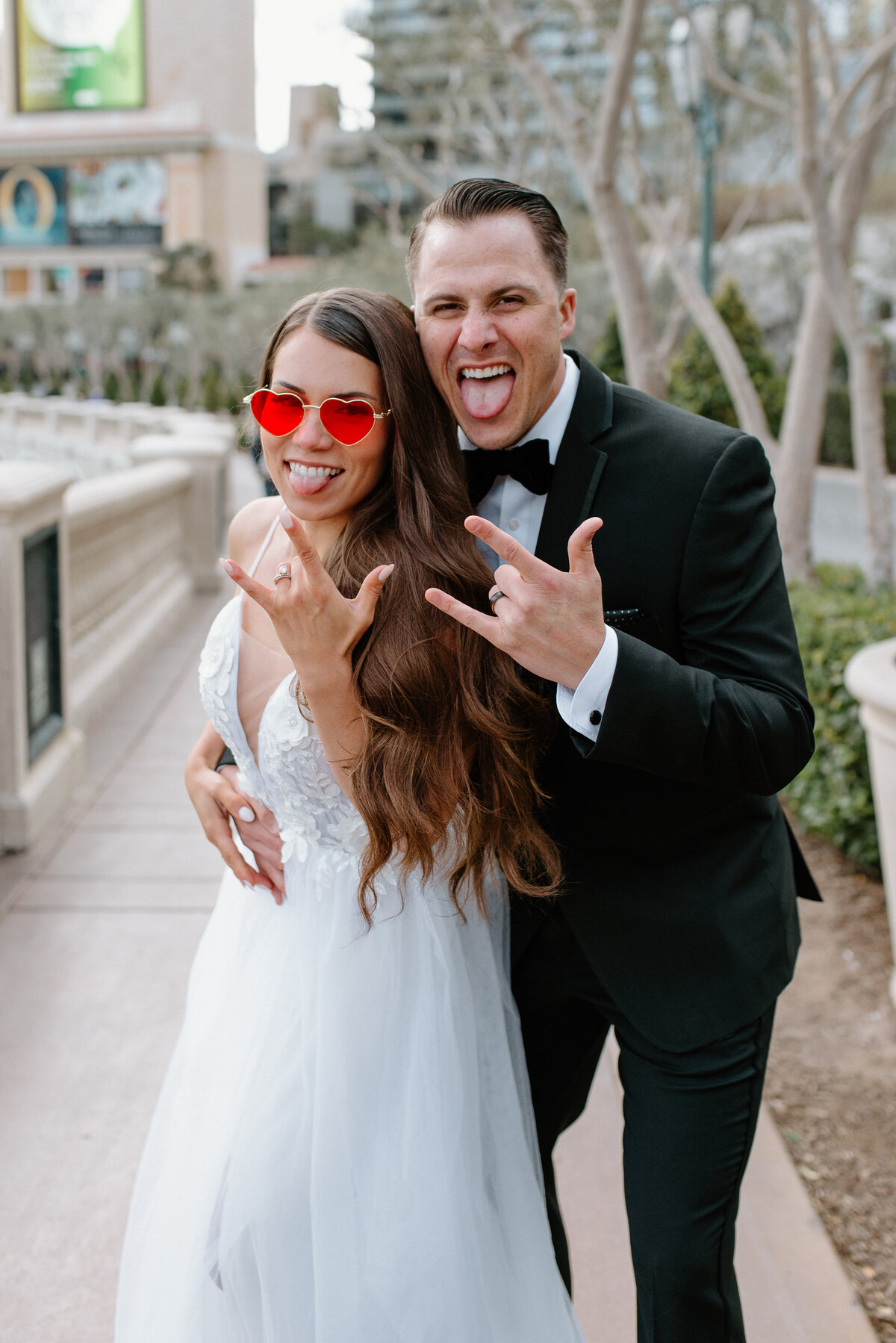 Elopement portraits at the Bellagio in Las Vegas