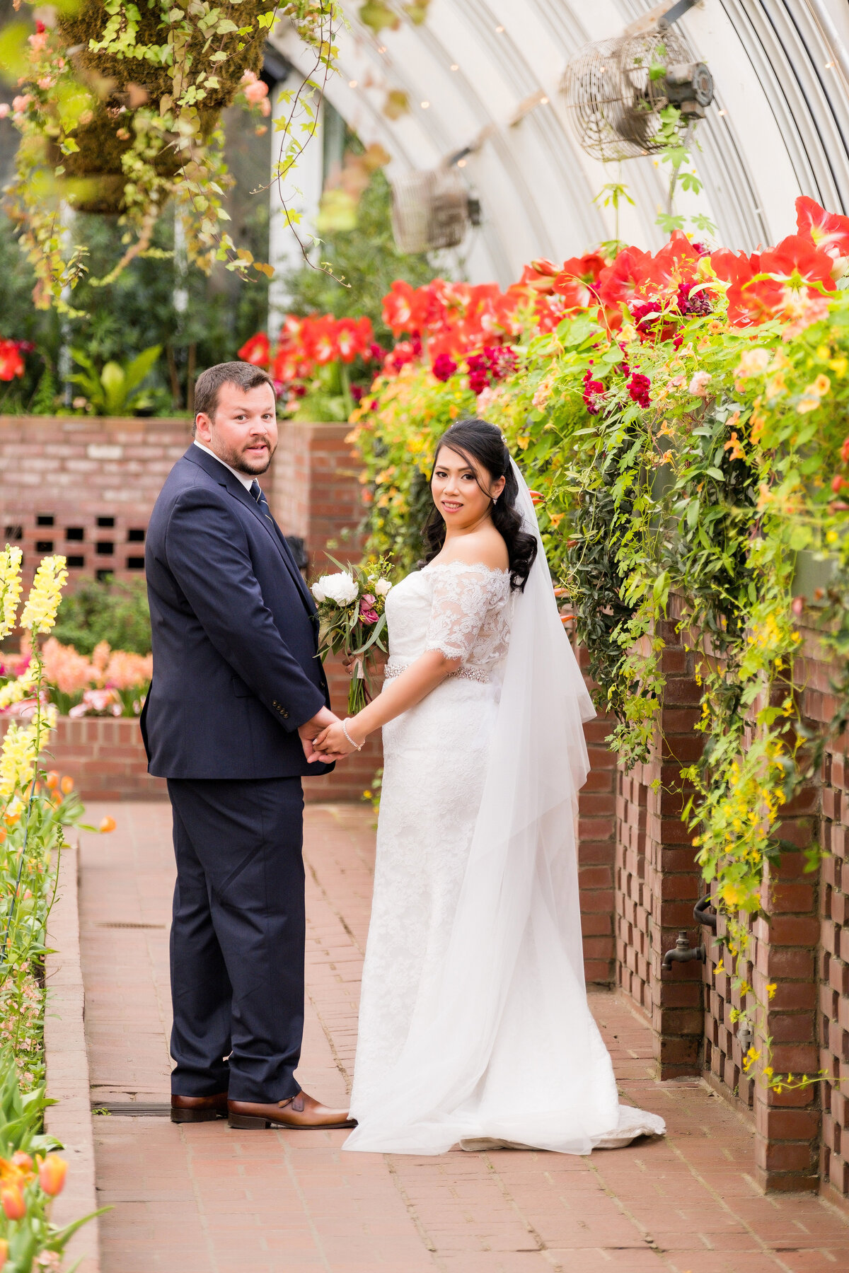 wedding pic inside of phipps conservatory