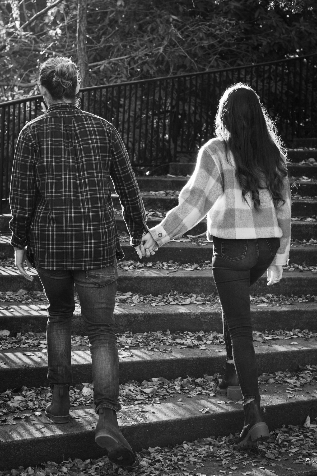 Couple walking holding hands 