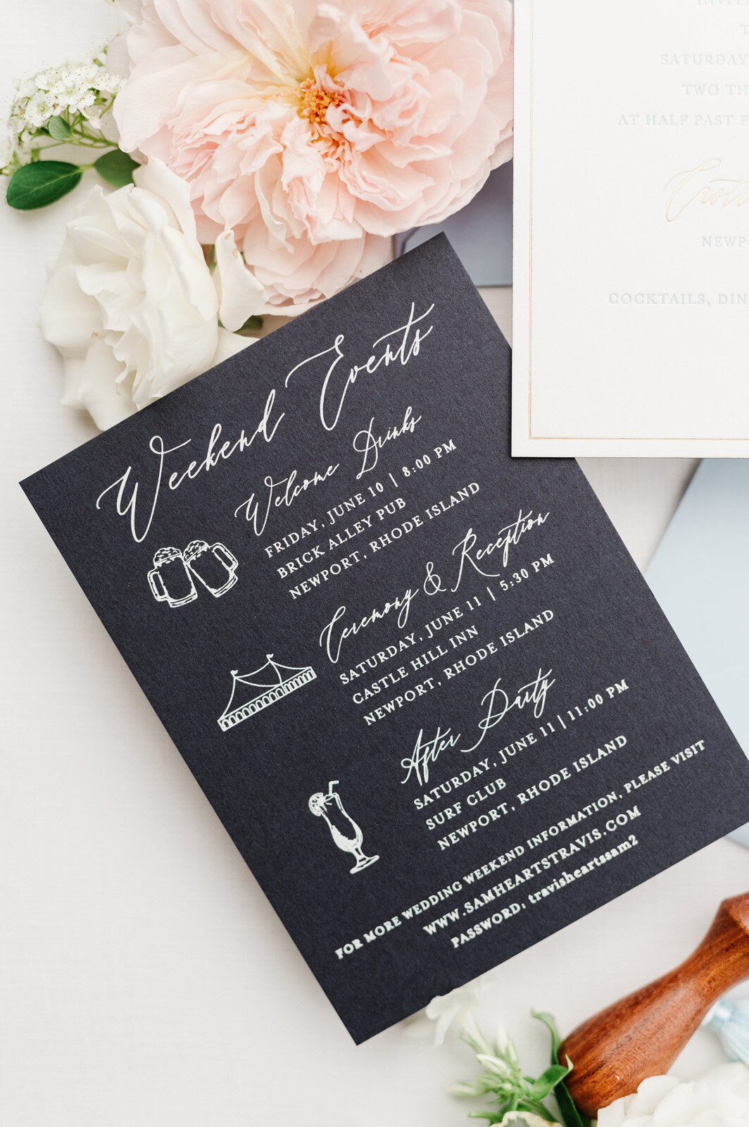 Kate-Murtaugh-Events-spring-cletterpress-invitations-stationery-blue-Newport-RI-Castle-Hill-Inn-wedding-planner