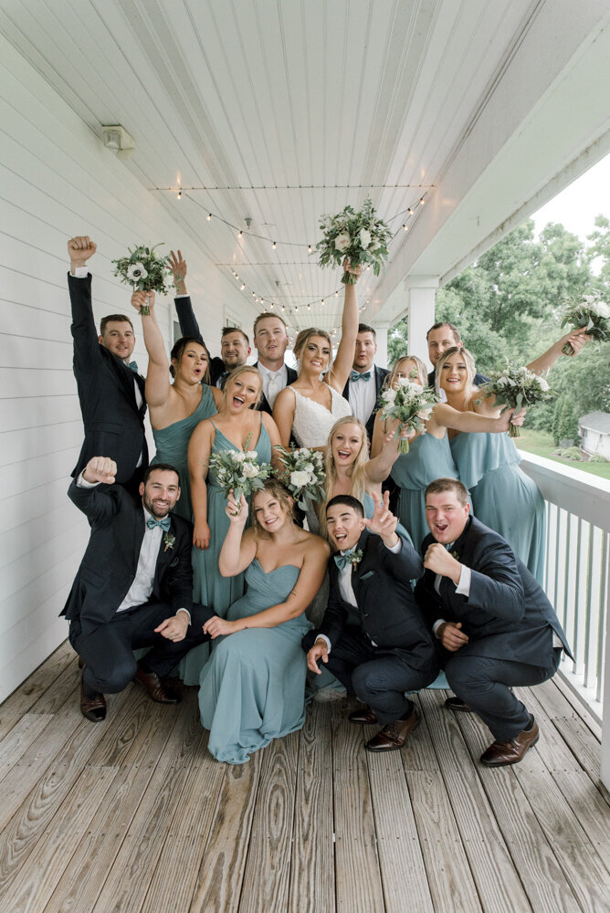 wedding party poses together