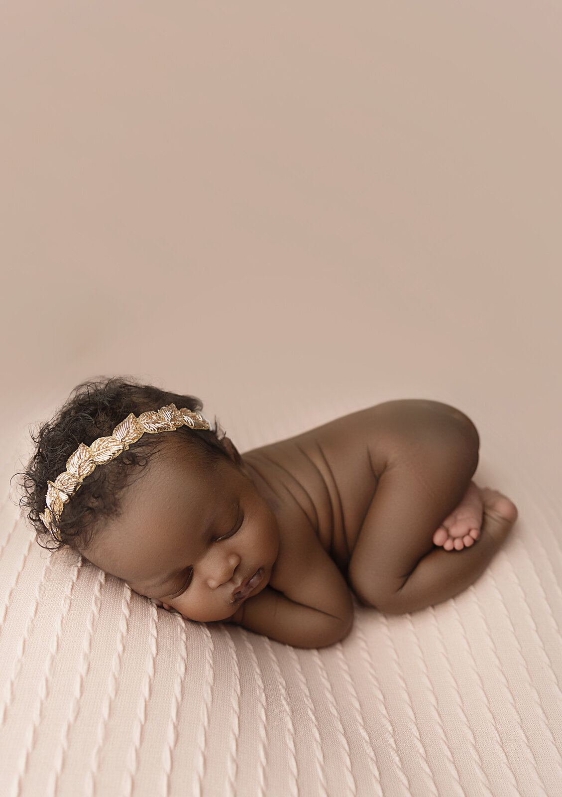 baby girl tushie up pose on pink-charlotte newborn photographer