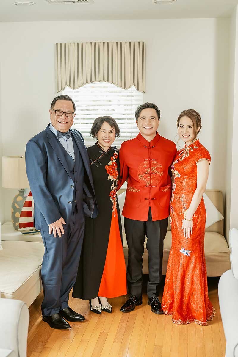 Family Embracing before Wedding