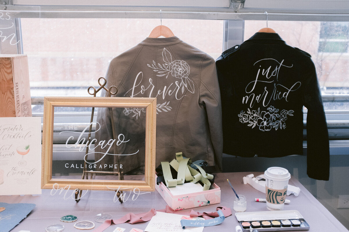 Just married jackets and wedding details