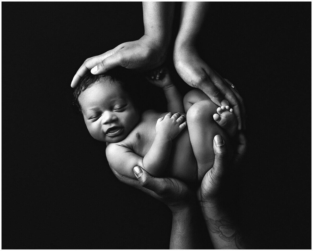 brooklyn baby photographer newborn in parents hands