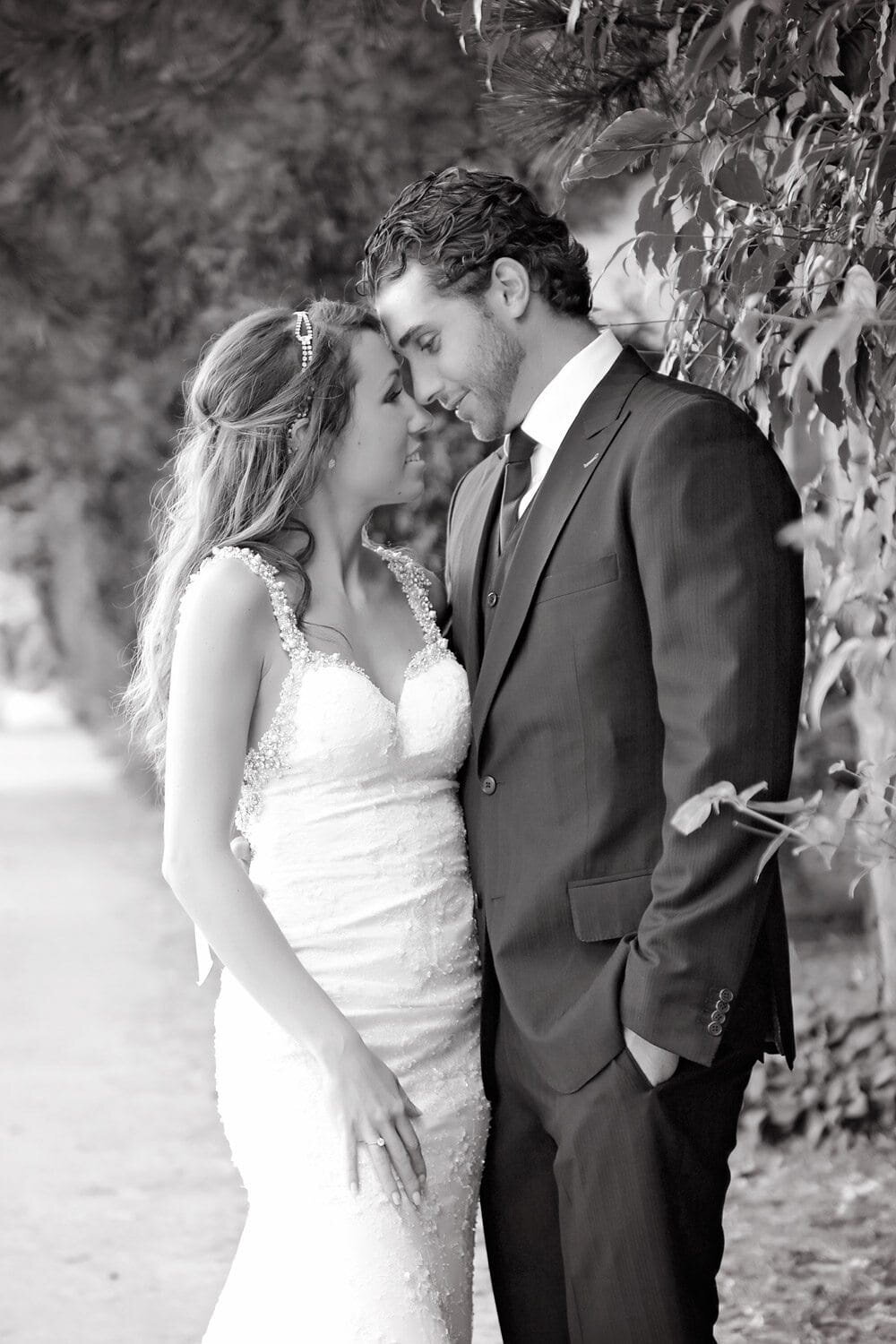 Intimate Wedding Moment Between Bride and Groom
