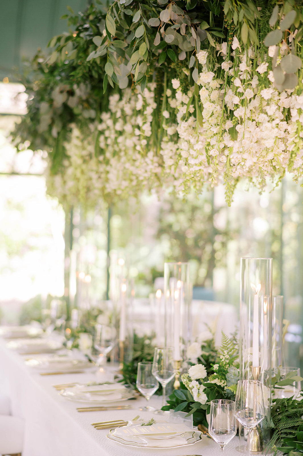 tall greenery centerpieces for wedding tables