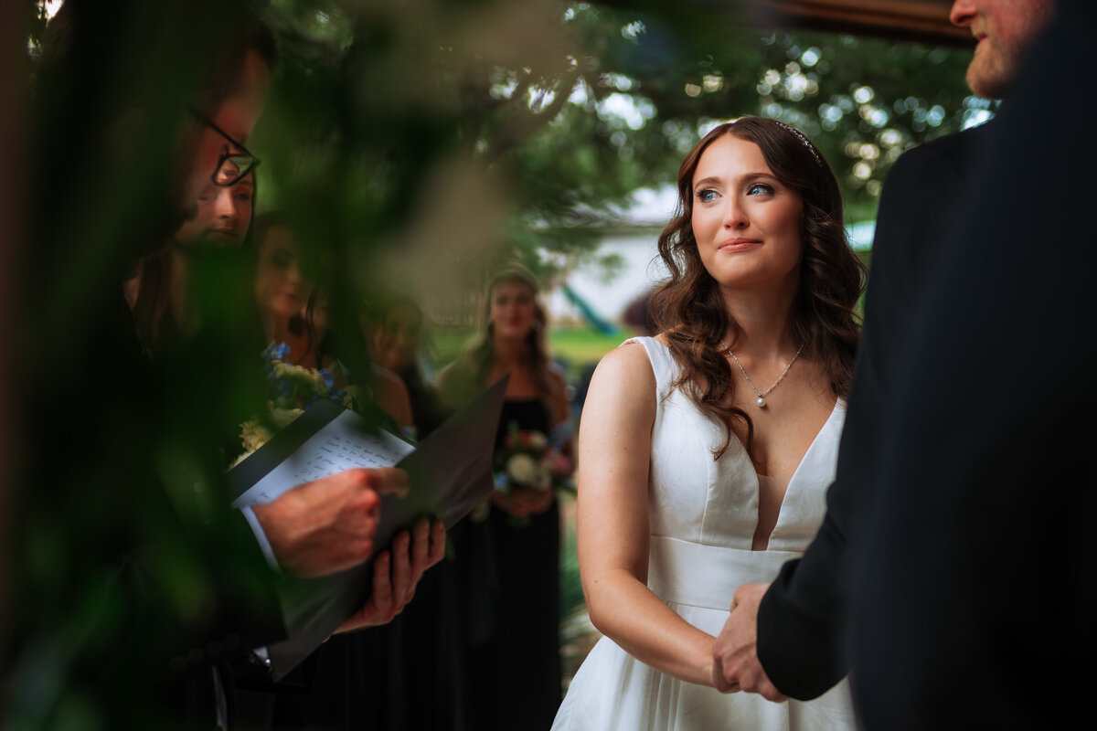 a bride gets emotional at her san antonio wedding