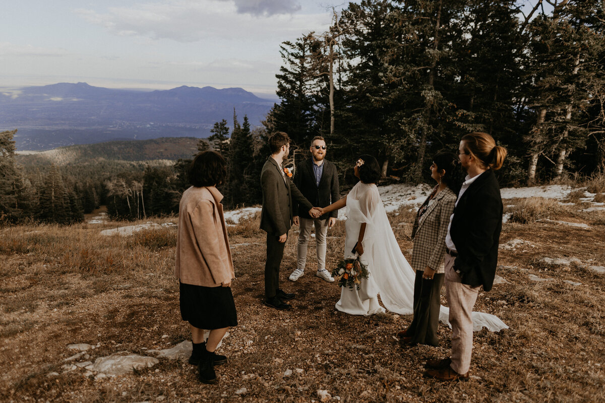 intimate elopement on top of the Sandia Mountains in Albuquerque