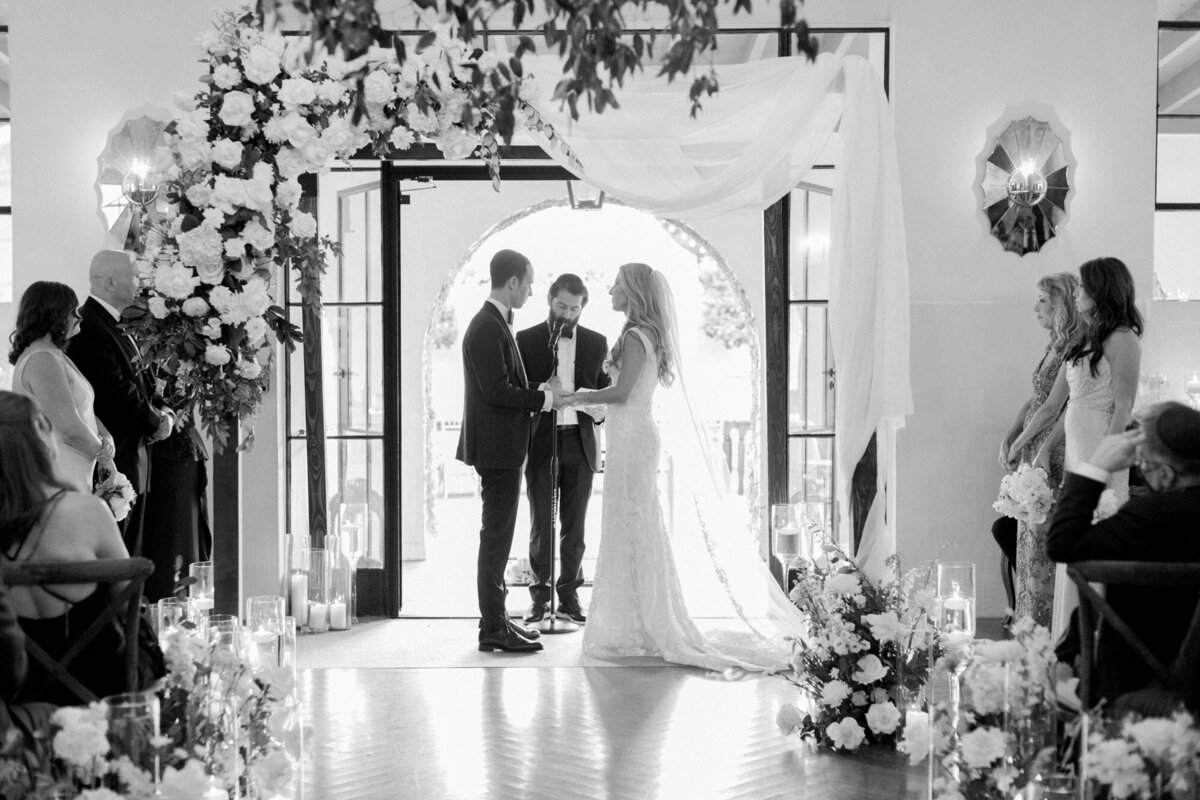 Amanda and Matt's luxury wedding at il Mercato black and white ceremony photo
