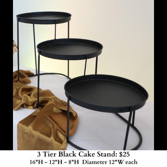 3 Tier Black Cake Stand-962