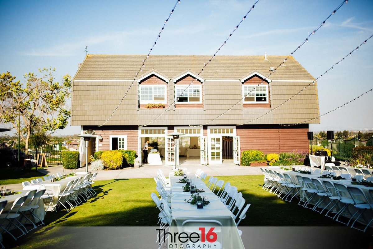 Newland Barn Wedding Reception Table setup