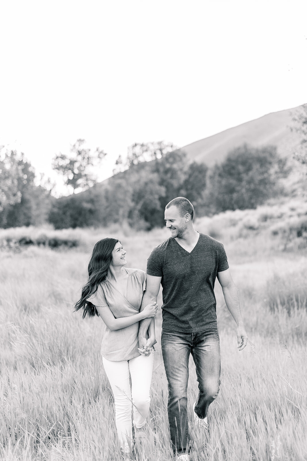 Walking pose at Sun Valley Engagement Session with the Best Sun Valley Wedding Photographers