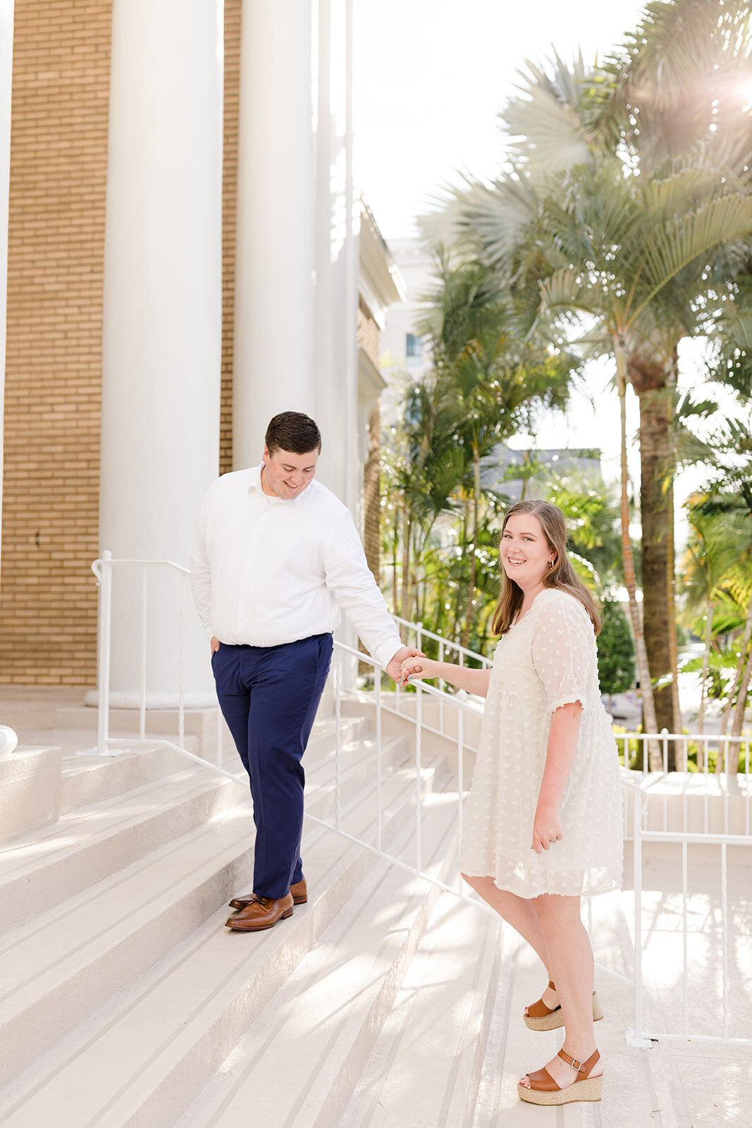 Engagement portraits of couple in Tampa, Florida