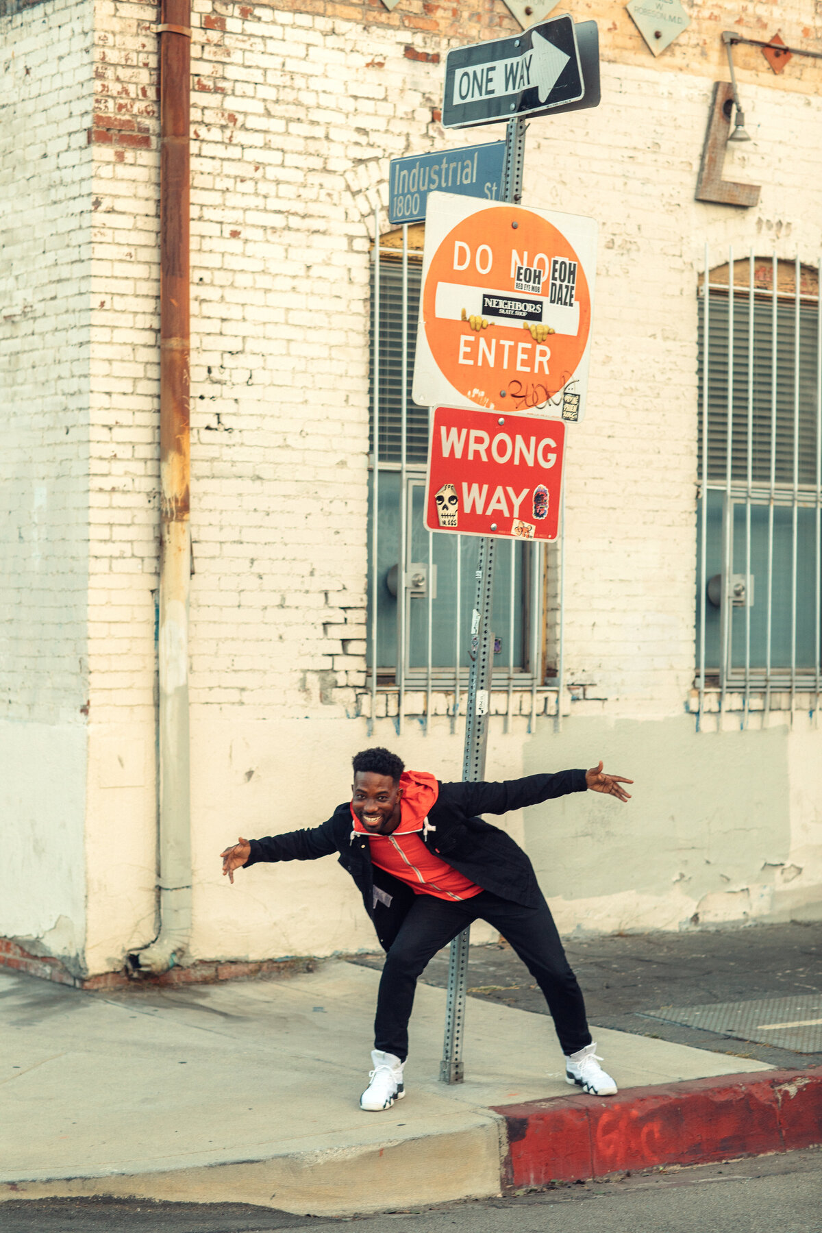 Portrait Photo Of Young Black Man Doing a Wacky Pose Los Angeles